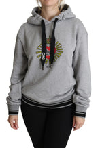 Dolce & Gabbana Gray Printed Hooded Exclusive Logo Sweater - Zeiniez