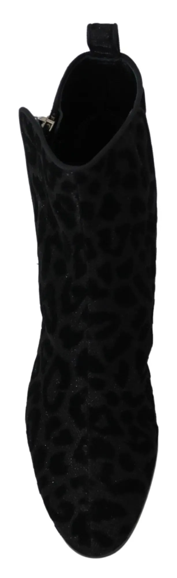 Dolce & Gabbana Black Leopard Short Boots Zipper Shoes - Zeiniez