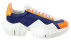 Jimmy Choo Diamond Blue Orange Leather Sneaker - Zeiniez