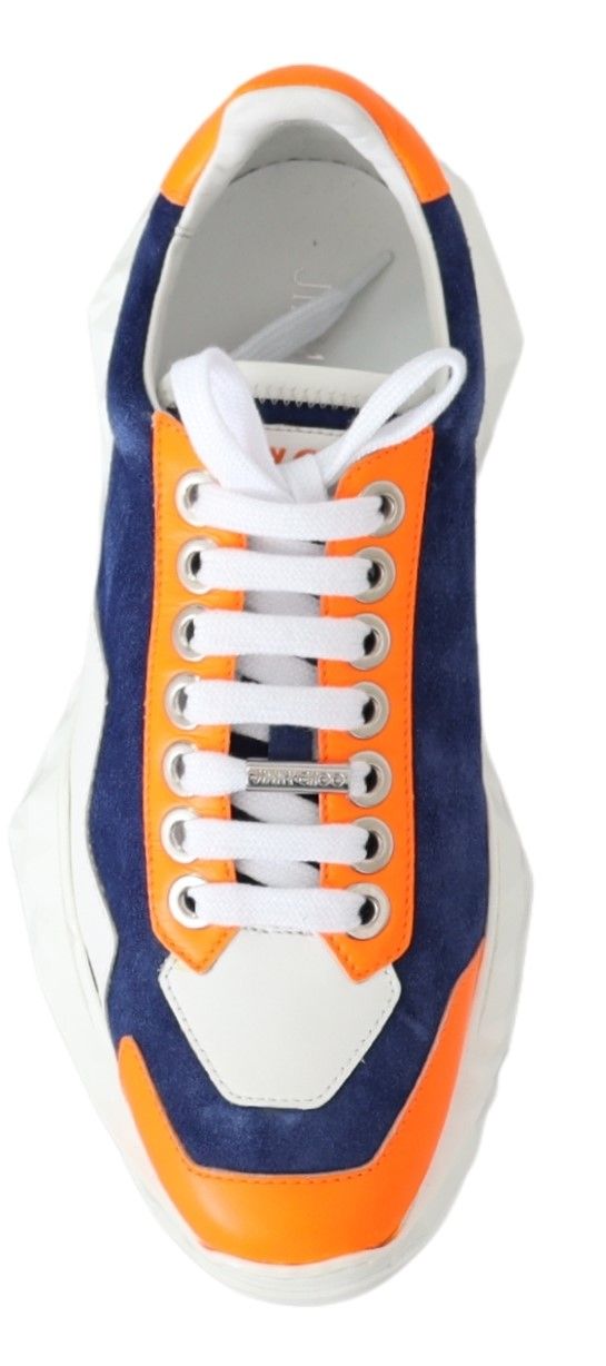 Jimmy Choo Diamond Blue Orange Leather Sneaker - Zeiniez