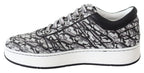 Jimmy Choo Silver Black Glitter Hawaii Sneakers - Zeiniez
