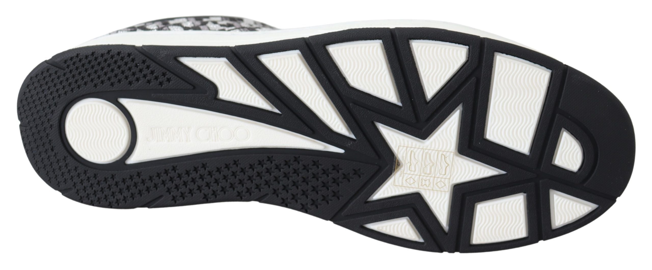 Jimmy Choo Silver Black Glitter Hawaii Sneakers - Zeiniez