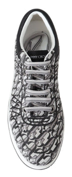 Jimmy Choo Silver Black Glitter Hawaii Sneakers - Zeiniez