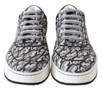 Jimmy Choo Silver Black Glitter Hawaii Sneakers - Zeiniez