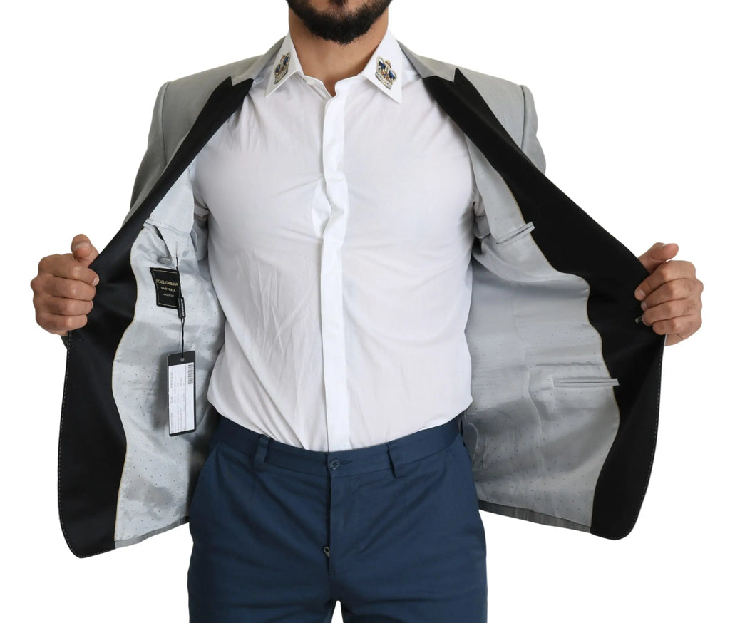 Dolce & Gabbana Light Gray Single Breasted SARTORIA Blazer - Zeiniez