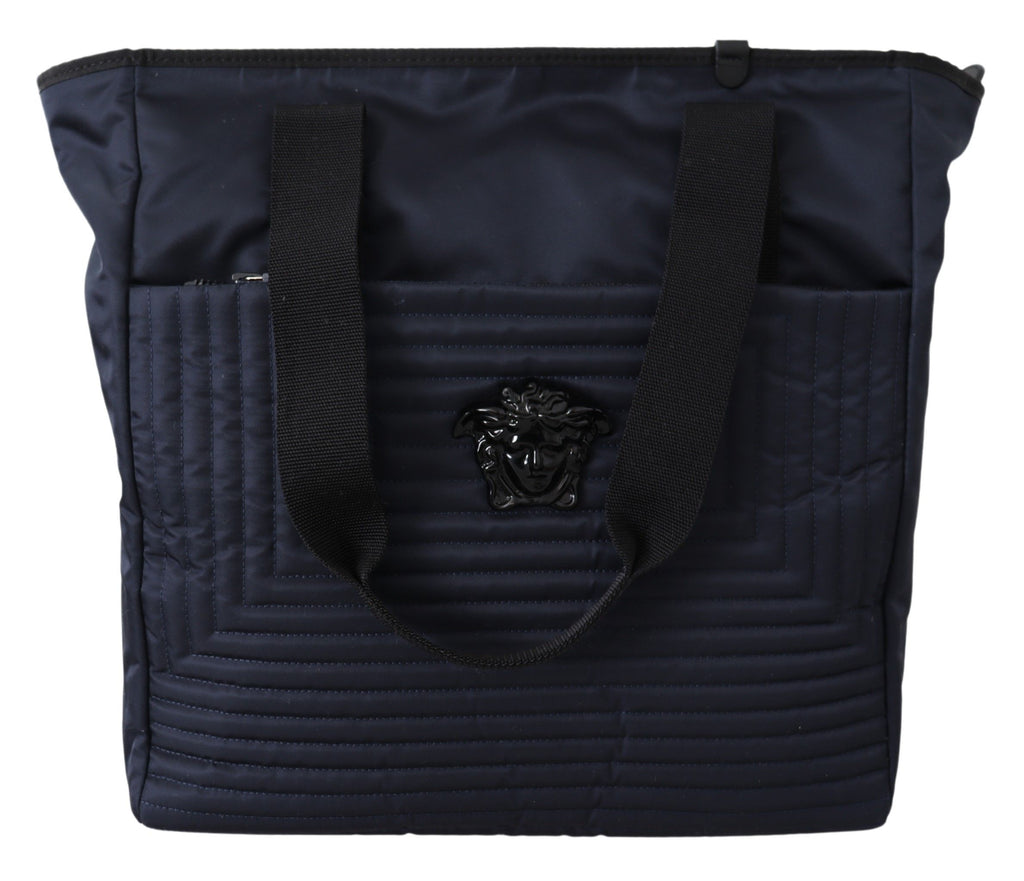 Versace Blue Nylon Tote Bag - Zeiniez