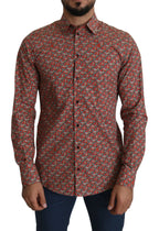 Dolce & Gabbana Red Printed Knight Formal Dress MARTINI Shirt - Zeiniez