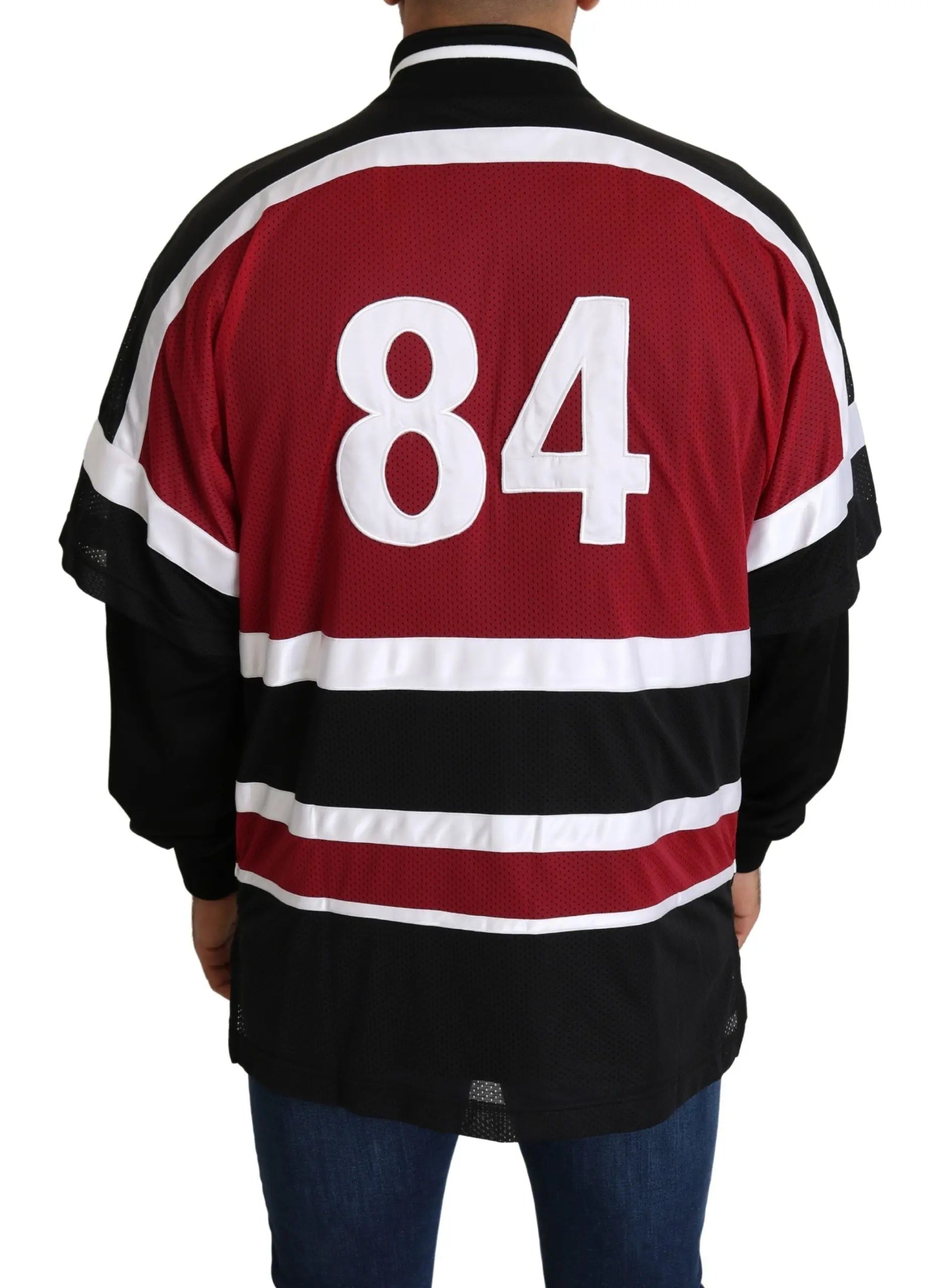 Dolce & Gabbana Red Black AMORE Sport Full Zipper Sweater - Zeiniez