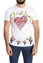 Dolce & Gabbana White Saint Valentine Print Cotton Men T-shirt - Zeiniez