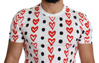 Dolce & Gabbana White Hearts Print  Cotton Men Top T-shirt - Zeiniez
