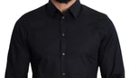 Dolce & Gabbana Blue Cotton Formal GOLD Dress Shirt - Zeiniez