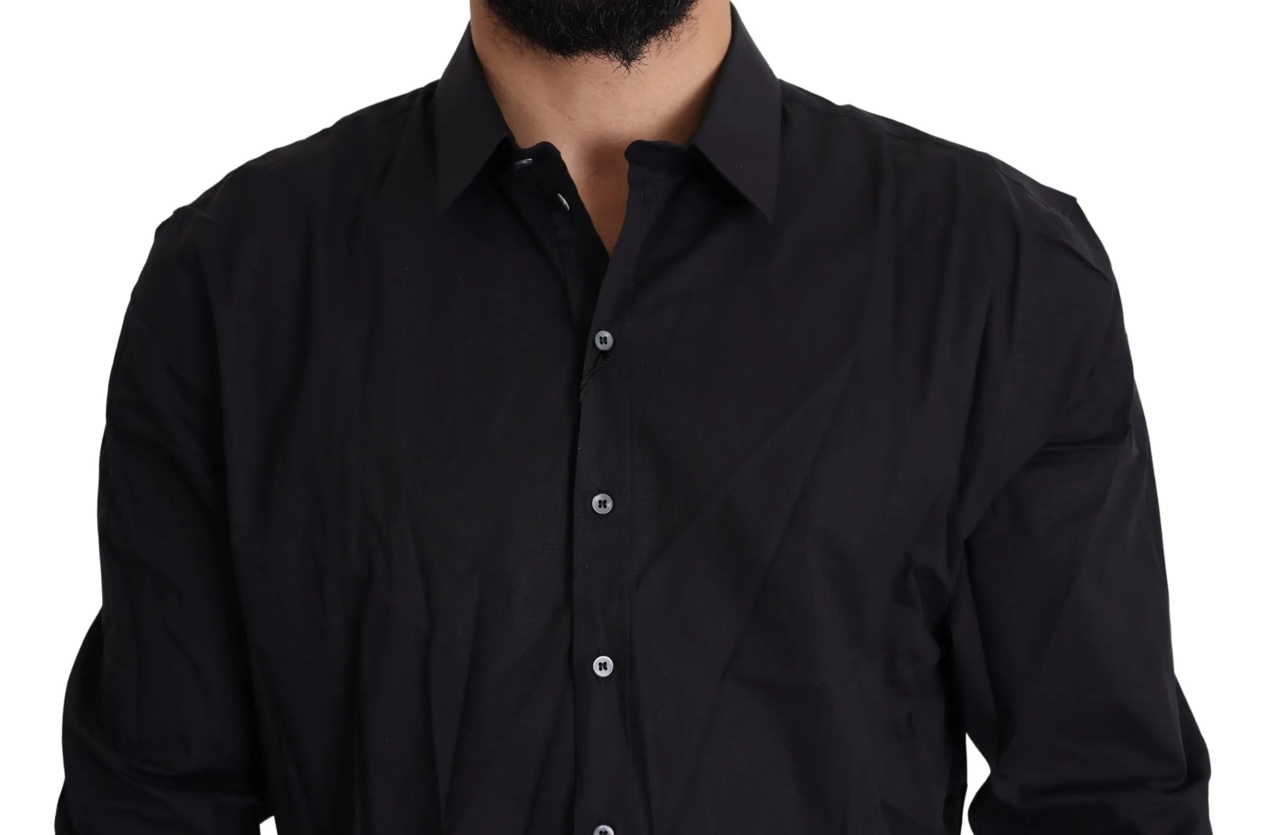Dolce & Gabbana Black Cotton Stretch Dress SICILIA Shirt - Zeiniez