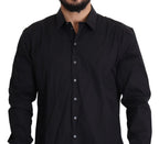 Dolce & Gabbana Black Cotton Stretch Dress SICILIA Shirt - Zeiniez