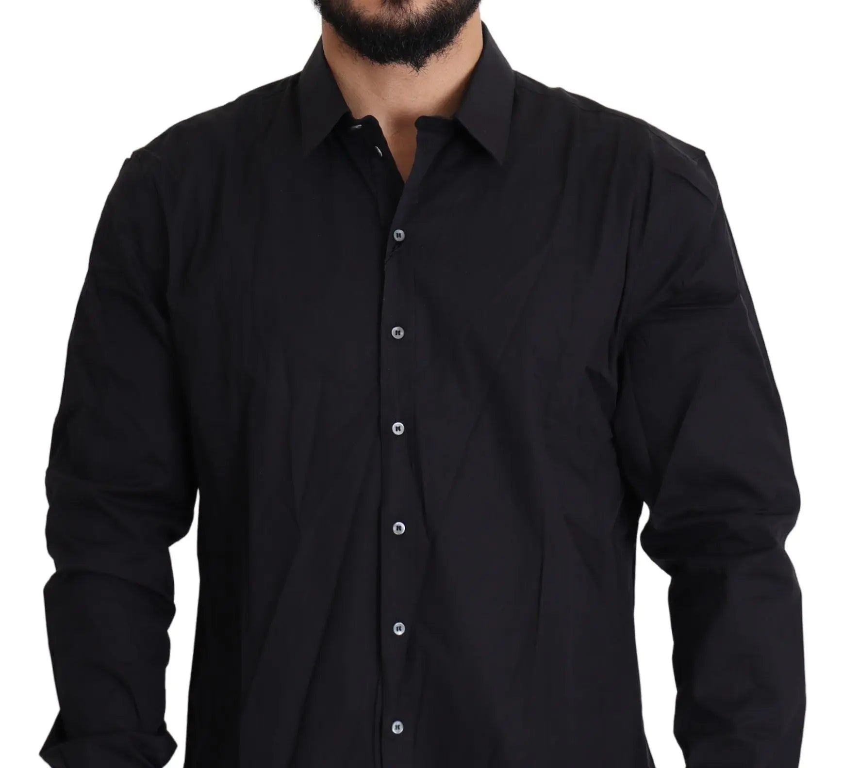 Dolce & Gabbana Black Cotton Stretch Dress SICILIA Shirt - Zeiniez
