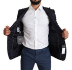 Dolce & Gabbana Blue Floral Jacquard Silk Coat MARTINI Blazer - Zeiniez