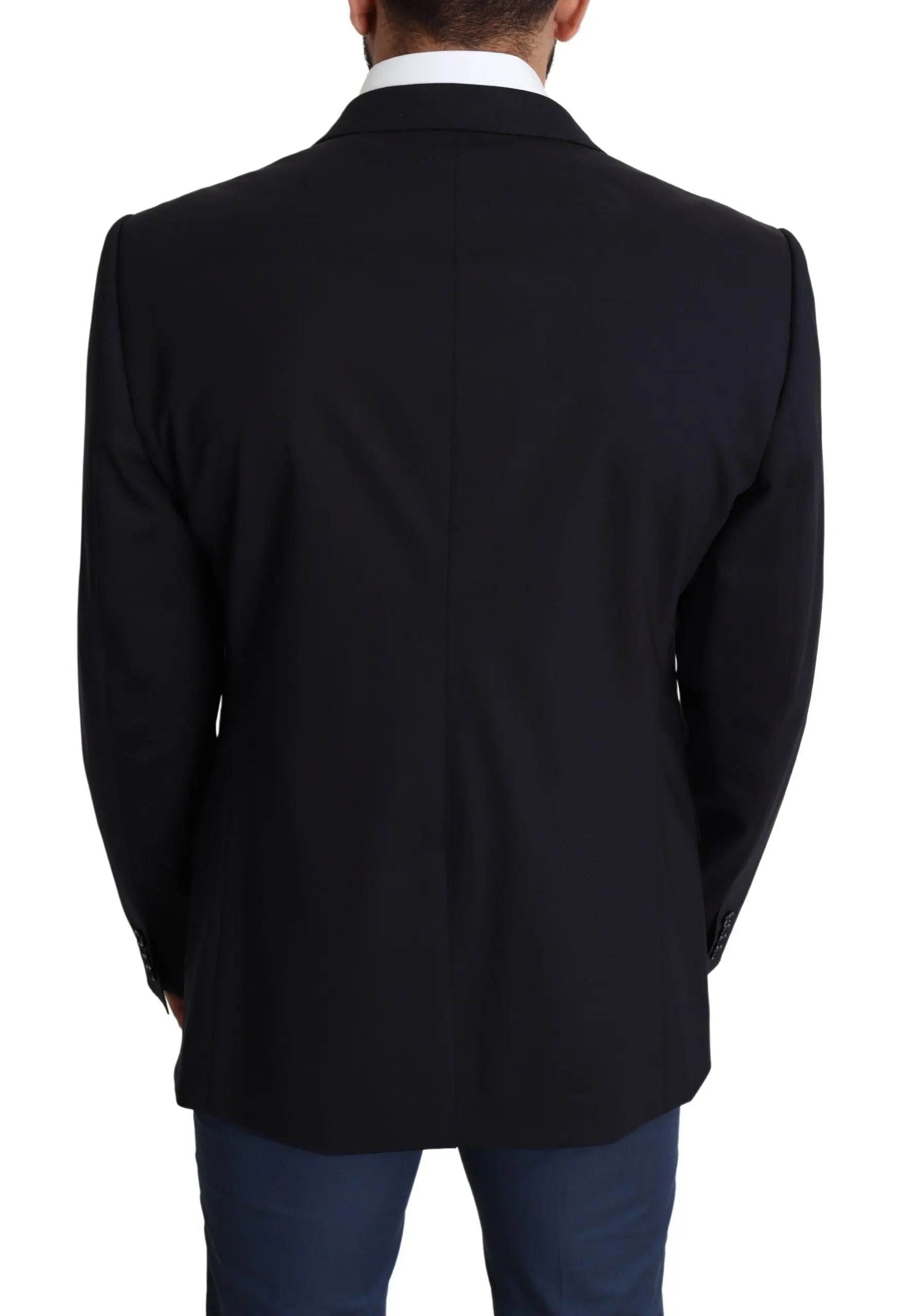 Dolce & Gabbana Black Wool Stretch Men Coat MARTINI Blazer - Zeiniez
