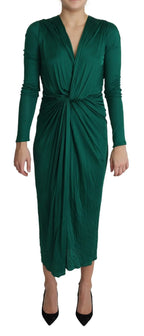 Dolce & Gabbana Green Fitted Silhouette Midi Viscose Dress - Zeiniez