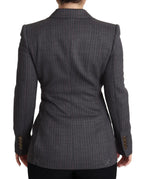 Dolce & Gabbana Gray Single Breasted Fitted Blazer Wool Jacket - Zeiniez