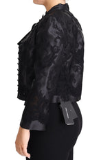 Dolce & Gabbana Black Lace Sheer Corset Organza Silk Jacket - Zeiniez