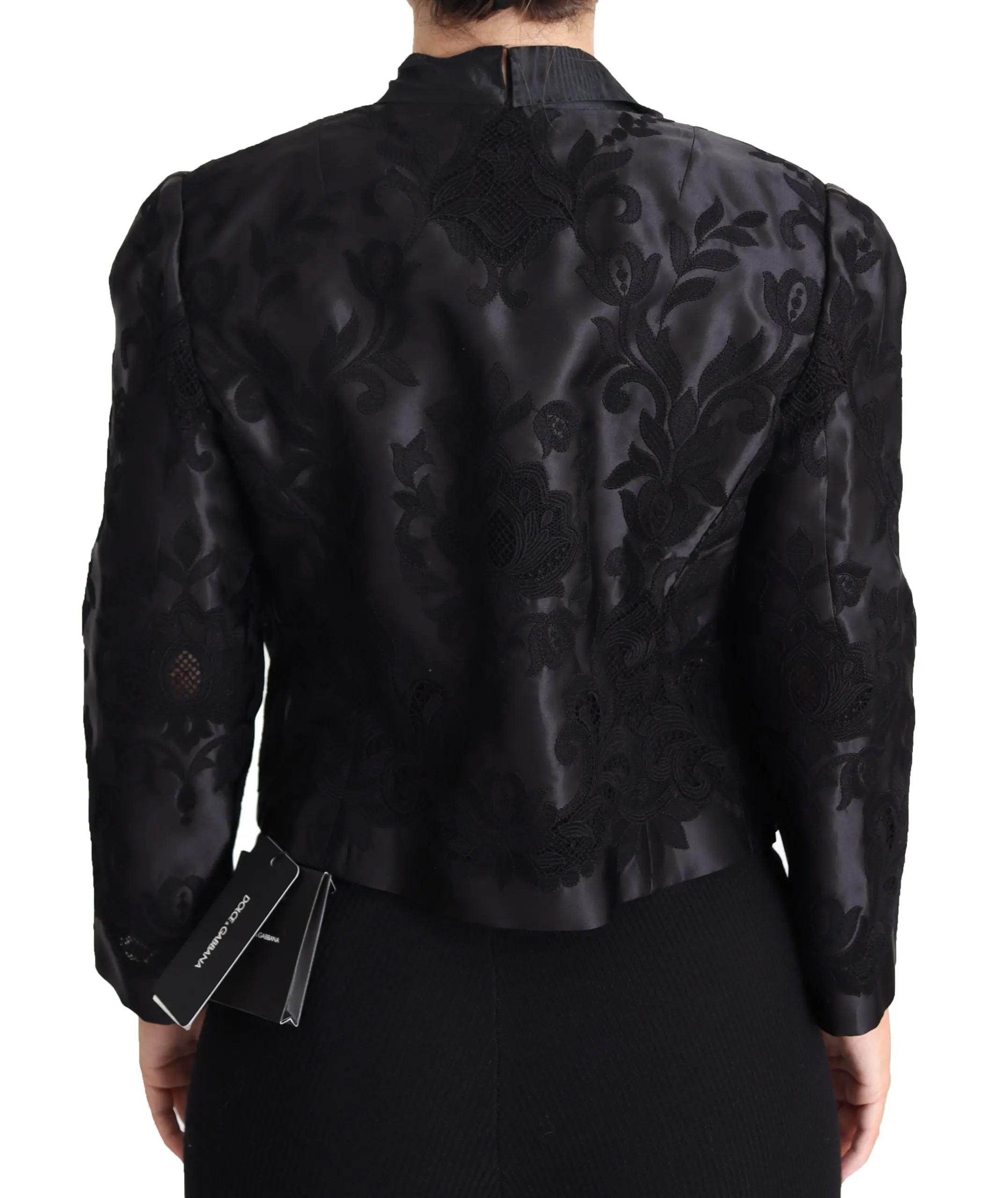 Dolce & Gabbana Black Lace Sheer Corset Organza Silk Jacket - Zeiniez