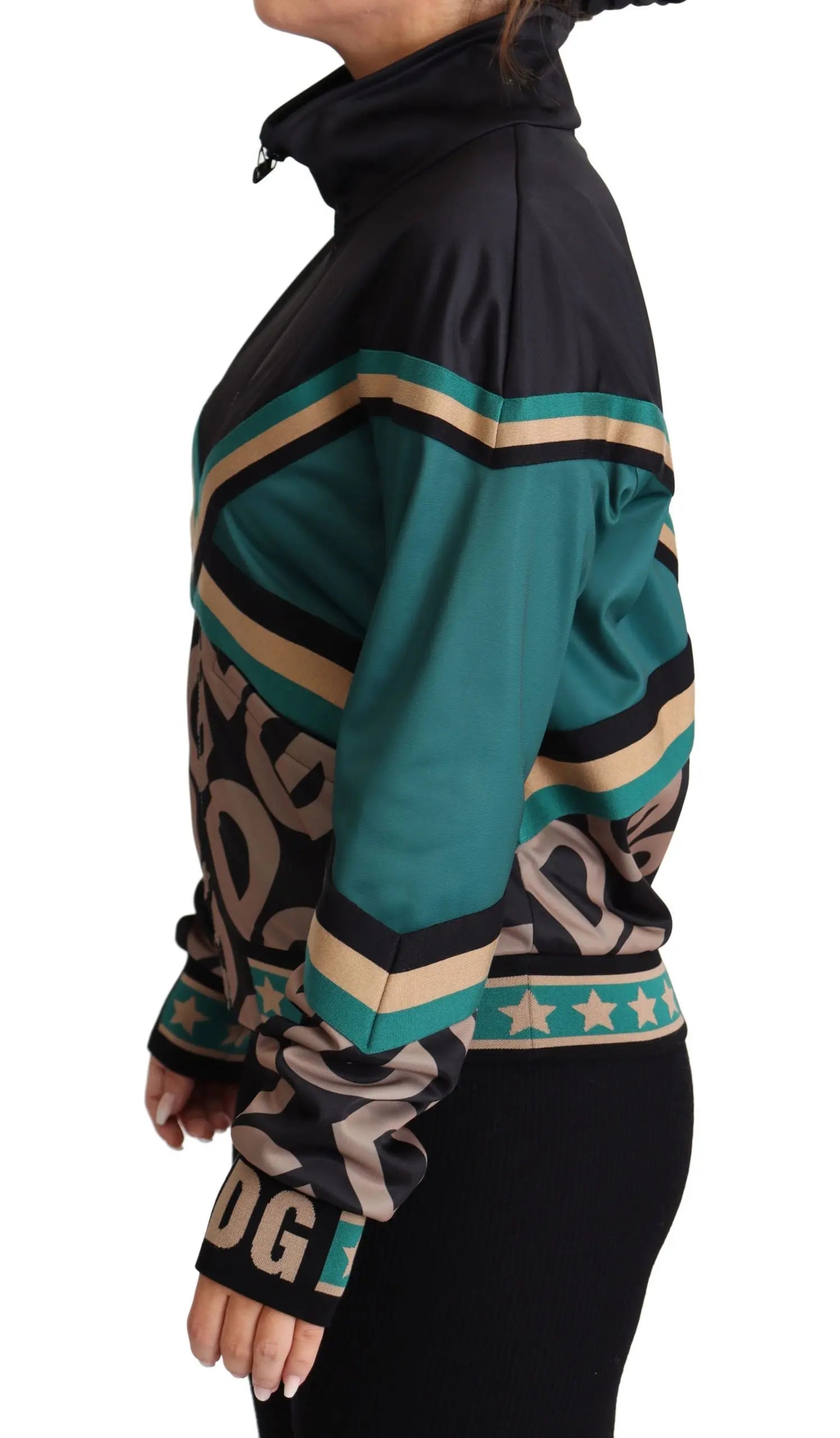 Dolce & Gabbana Multicolor DG Logo Mania Track Bomber Jacket - Zeiniez