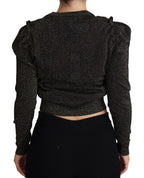 Dolce & Gabbana Black Gold Cropped Women Pullover Sweater - Zeiniez