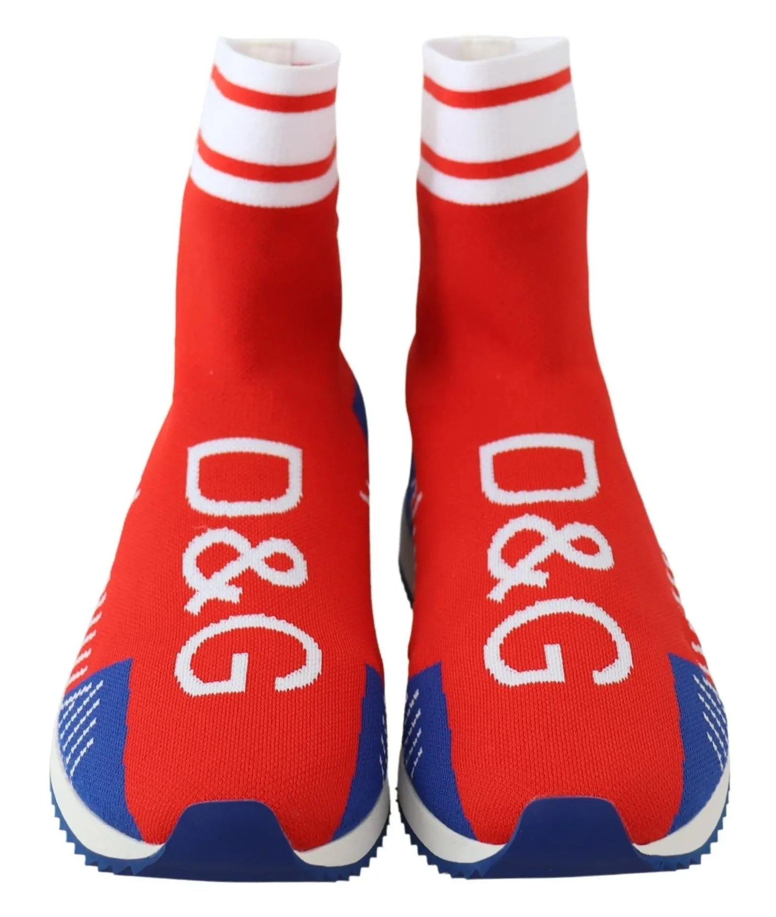 Dolce & Gabbana Blue Red Sorrento Logo Sneakers Socks Shoes - Zeiniez