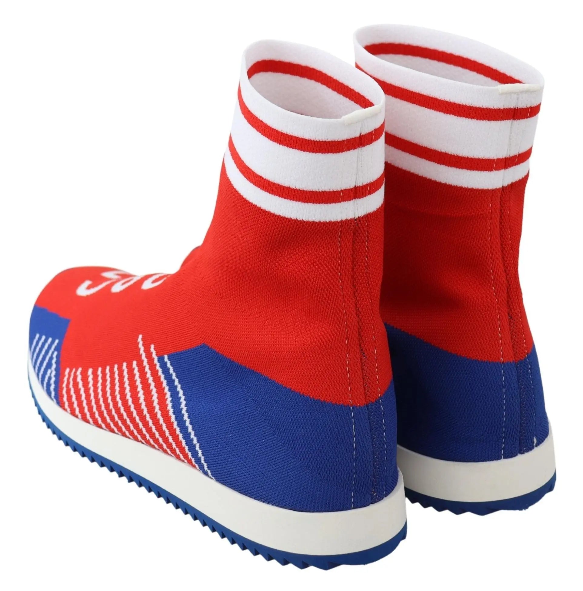 Dolce & Gabbana Blue Red Sorrento Logo Sneakers Socks Shoes - Zeiniez