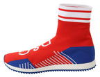 Dolce & Gabbana Blue Red Sorrento Logo Sneakers Socks Shoes - Zeiniez