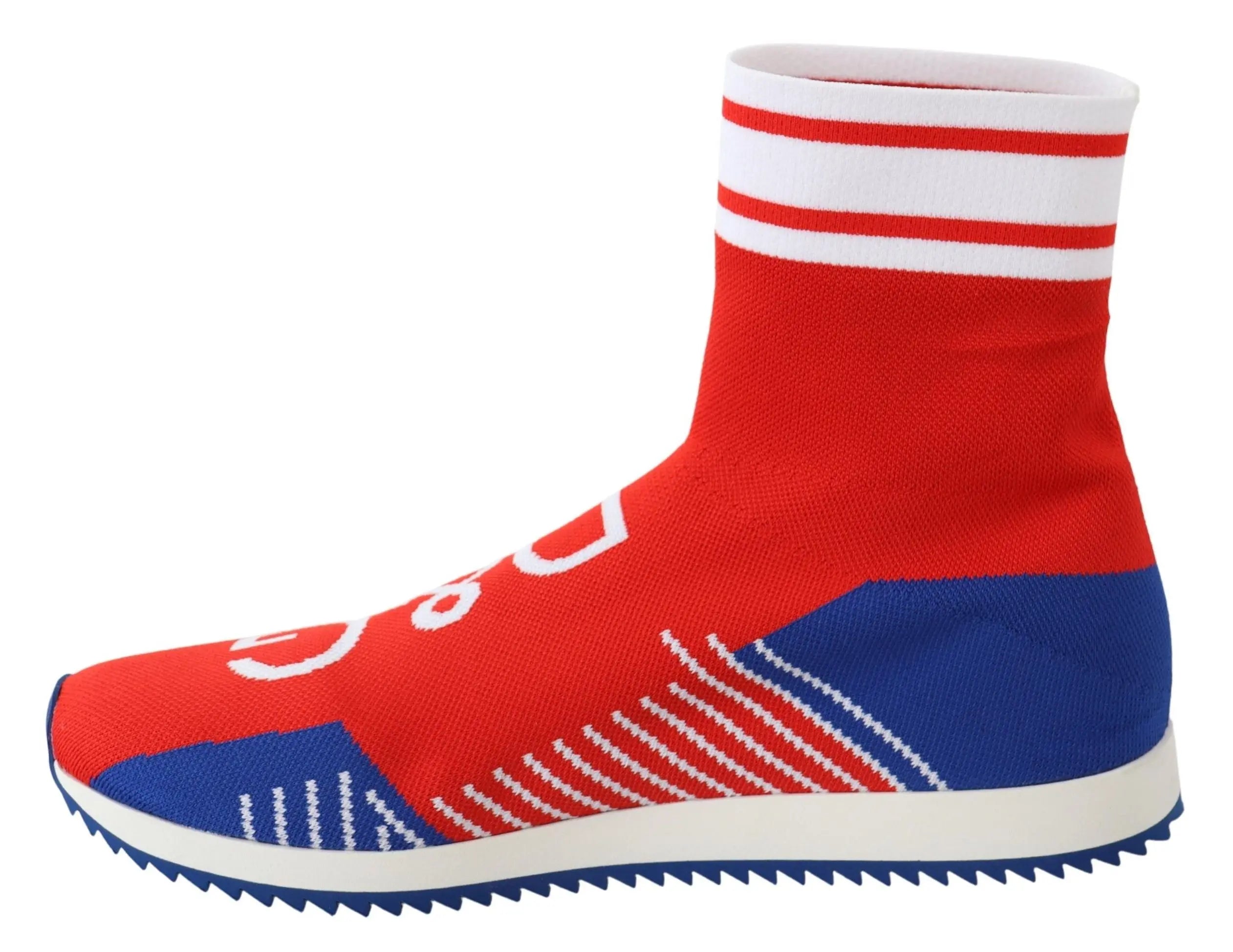 Dolce & Gabbana Blue Red Sorrento Logo Sneakers Socks Shoes - Zeiniez