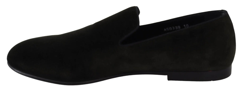 Dolce & Gabbana Green Velvet Slip On Mens Loafers Shoes - Zeiniez
