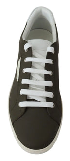 Dolce & Gabbana White Green Leather Low Top Sneakers Shoes - Zeiniez