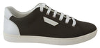 Dolce & Gabbana White Green Leather Low Top Sneakers Shoes - Zeiniez
