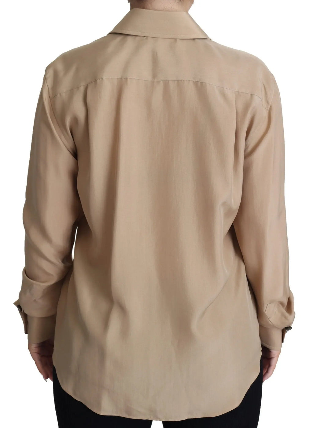 Dolce & Gabbana Beige Silk Shirt Decorative Buttons Top - Zeiniez