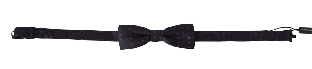 Dolce & Gabbana Gray Pattern Silk Adjustable Neck Papillon Bow Tie - Zeiniez