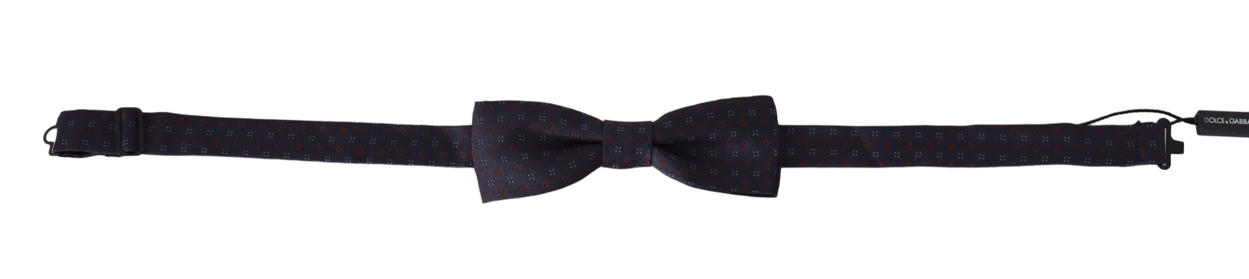 Dolce & Gabbana Gray Pattern Silk Adjustable Neck Papillon Bow Tie - Zeiniez