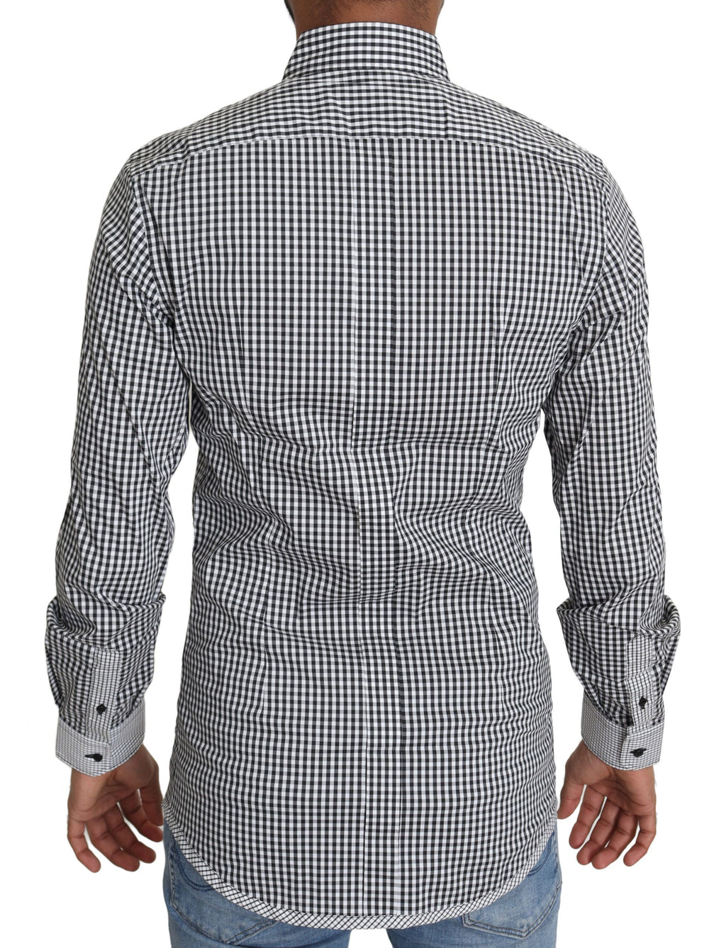 Dolce & Gabbana Black White Checkered Casual Shirt - Zeiniez