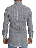 Dolce & Gabbana Black White Checkered Casual Shirt - Zeiniez