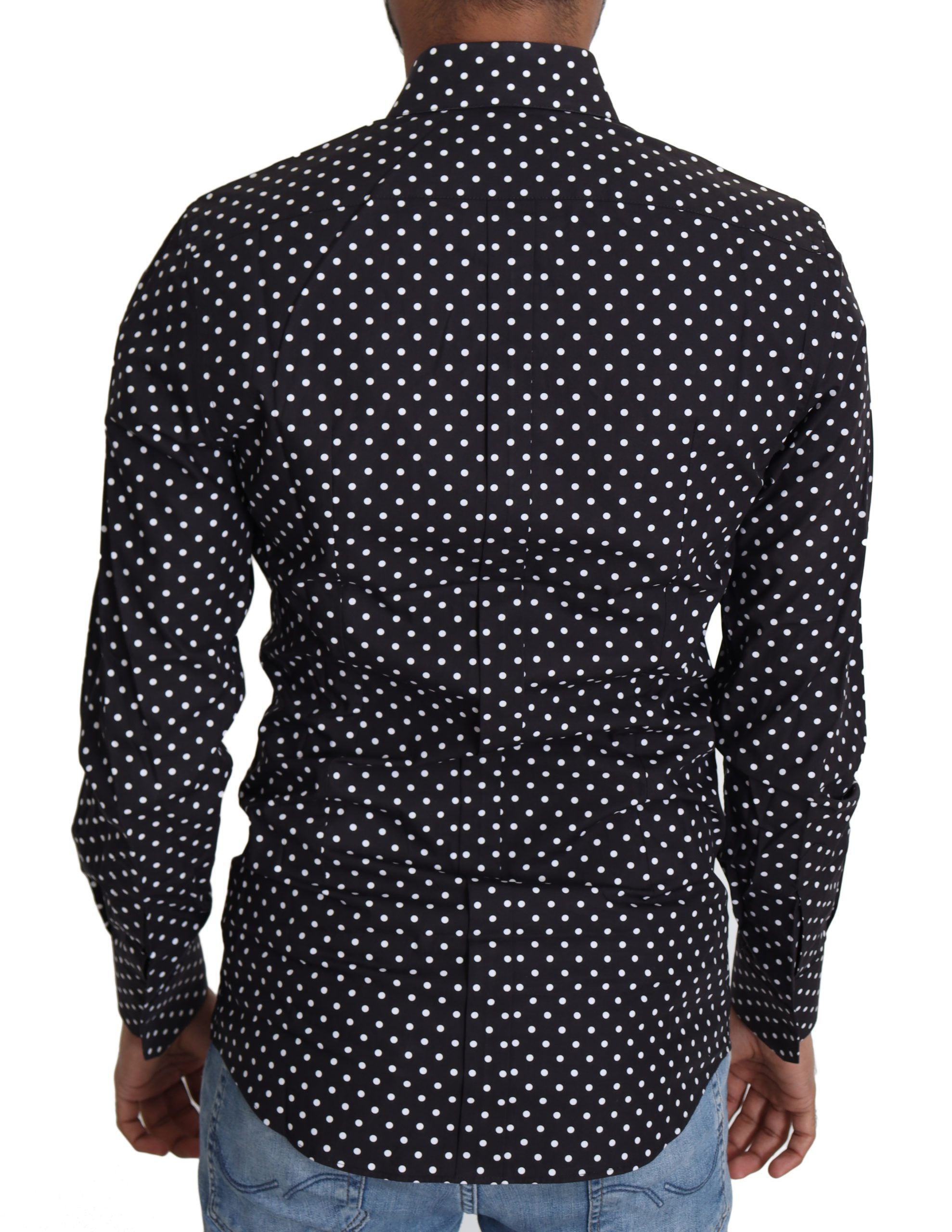 Dolce & Gabbana Black White Polka Dots Casual Shirt - Zeiniez