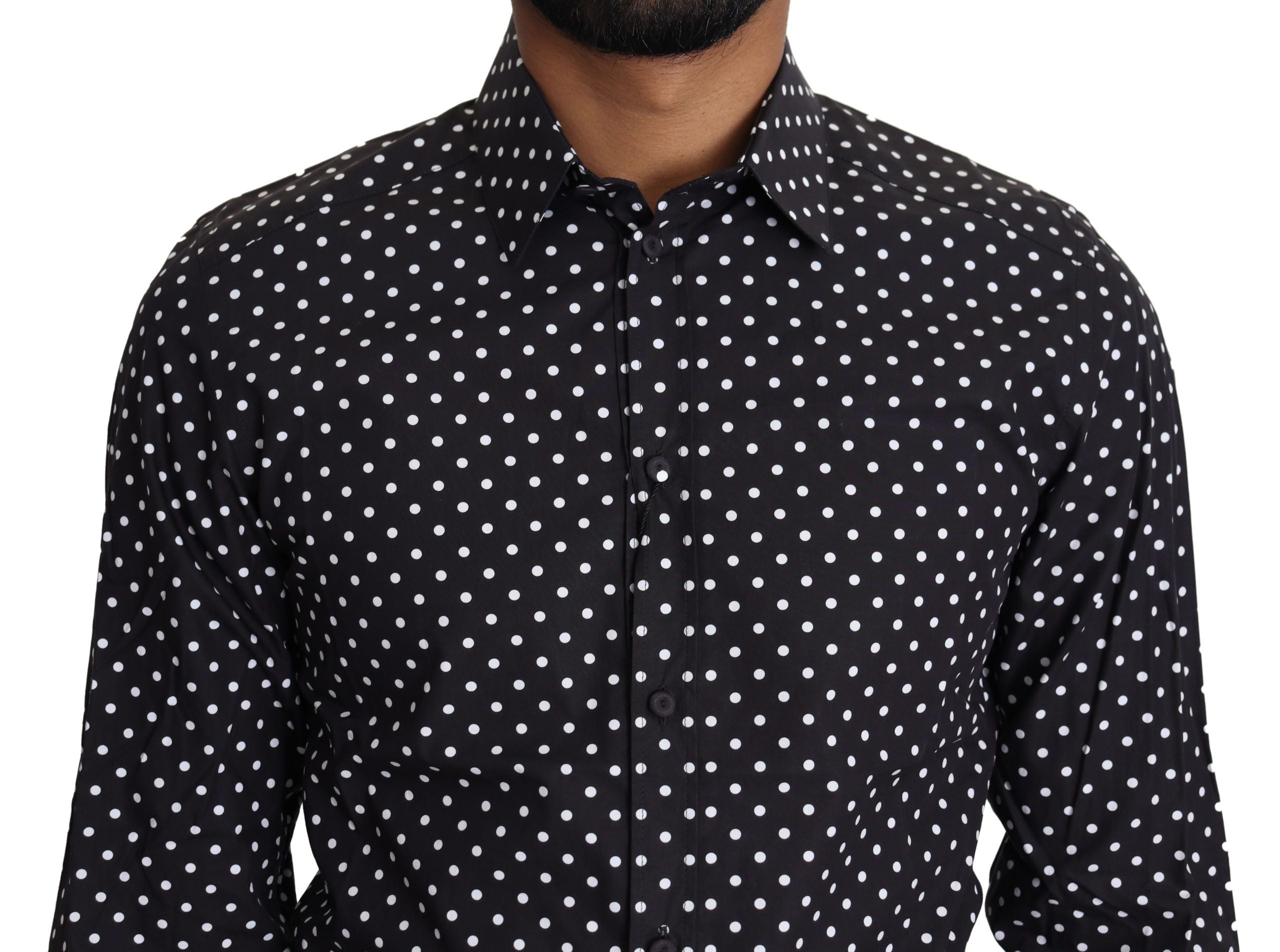 Dolce & Gabbana Black White Polka Dots Casual Shirt - Zeiniez