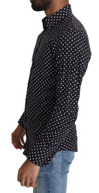 Dolce & Gabbana Black White Polka Dots Casual Shirt - Zeiniez
