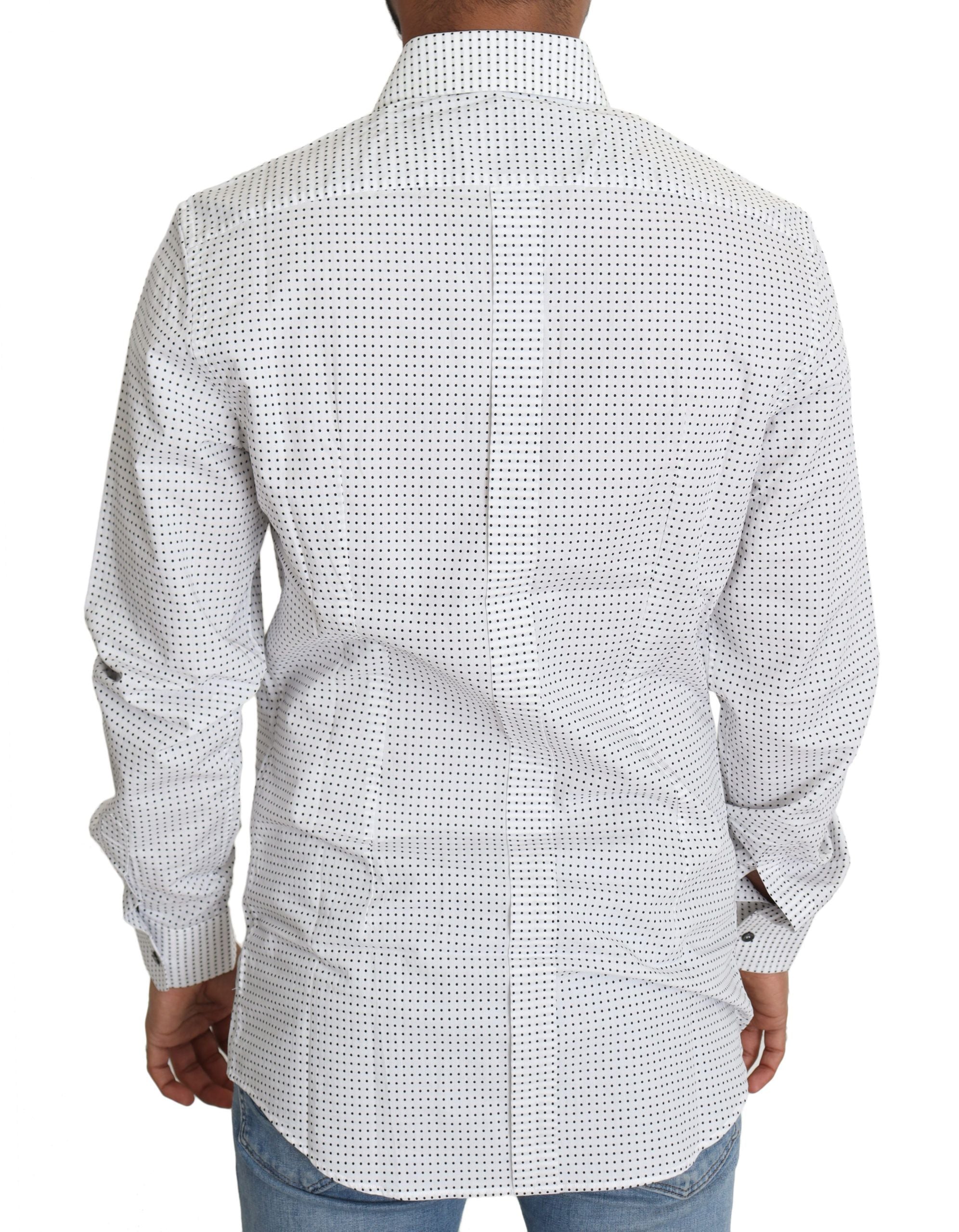 Dolce & Gabbana Black White Polka Dots Dress Shirt - Zeiniez