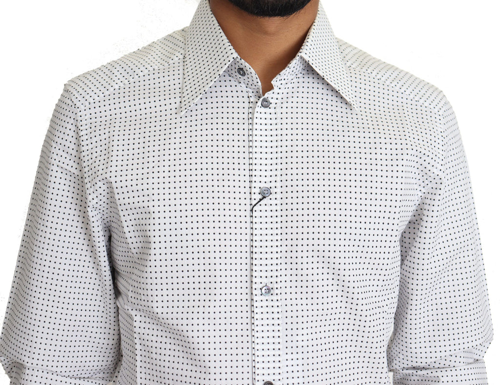 Dolce & Gabbana Black White Polka Dots Dress Shirt - Zeiniez