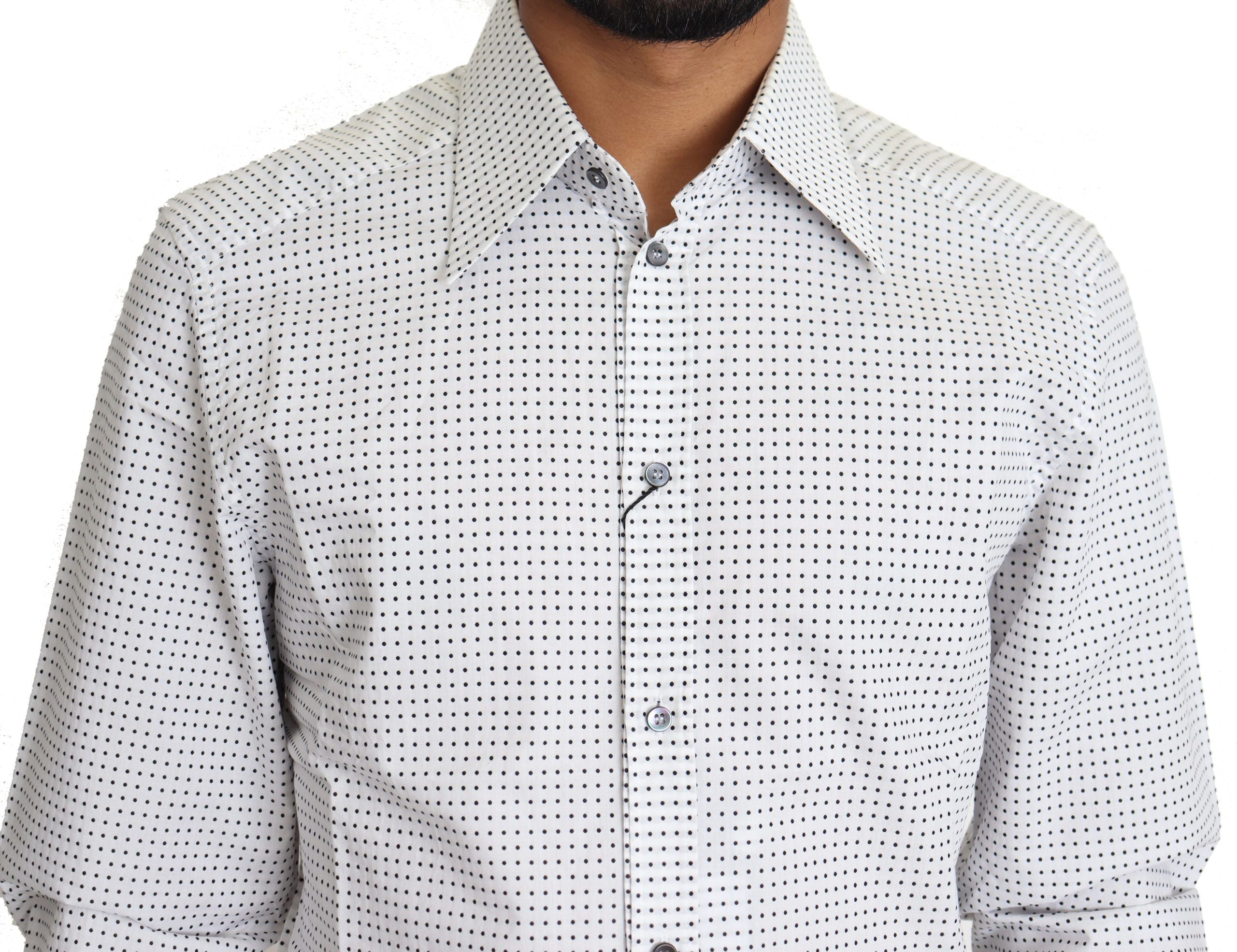 Dolce & Gabbana Black White Polka Dots Dress Shirt - Zeiniez