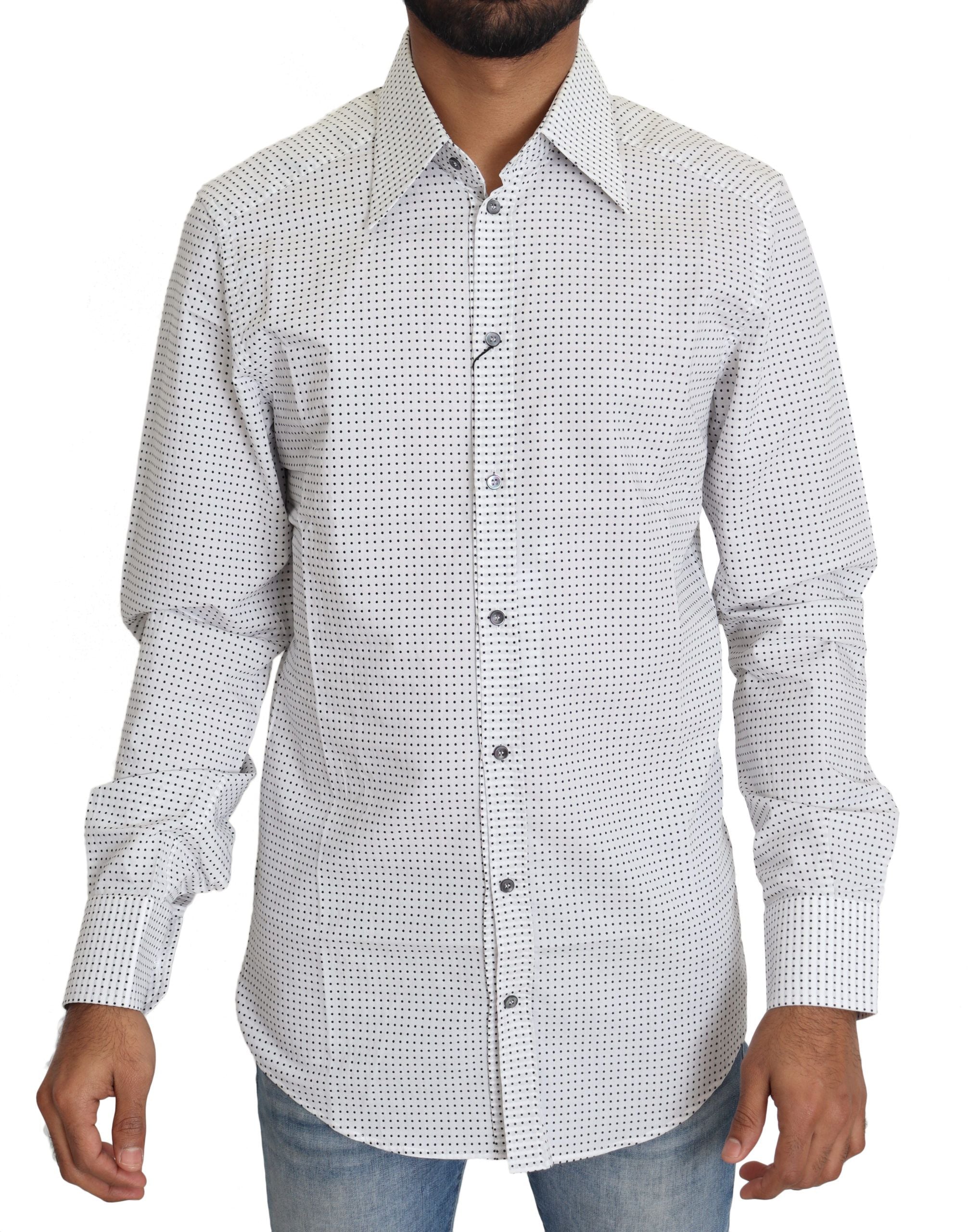 Dolce & Gabbana Black White Polka Dots Dress Shirt - Zeiniez