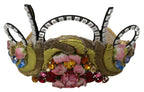 Dolce & Gabbana Gold Brass Floral Crystals LED Lights Crown Tiara Diadem - Zeiniez