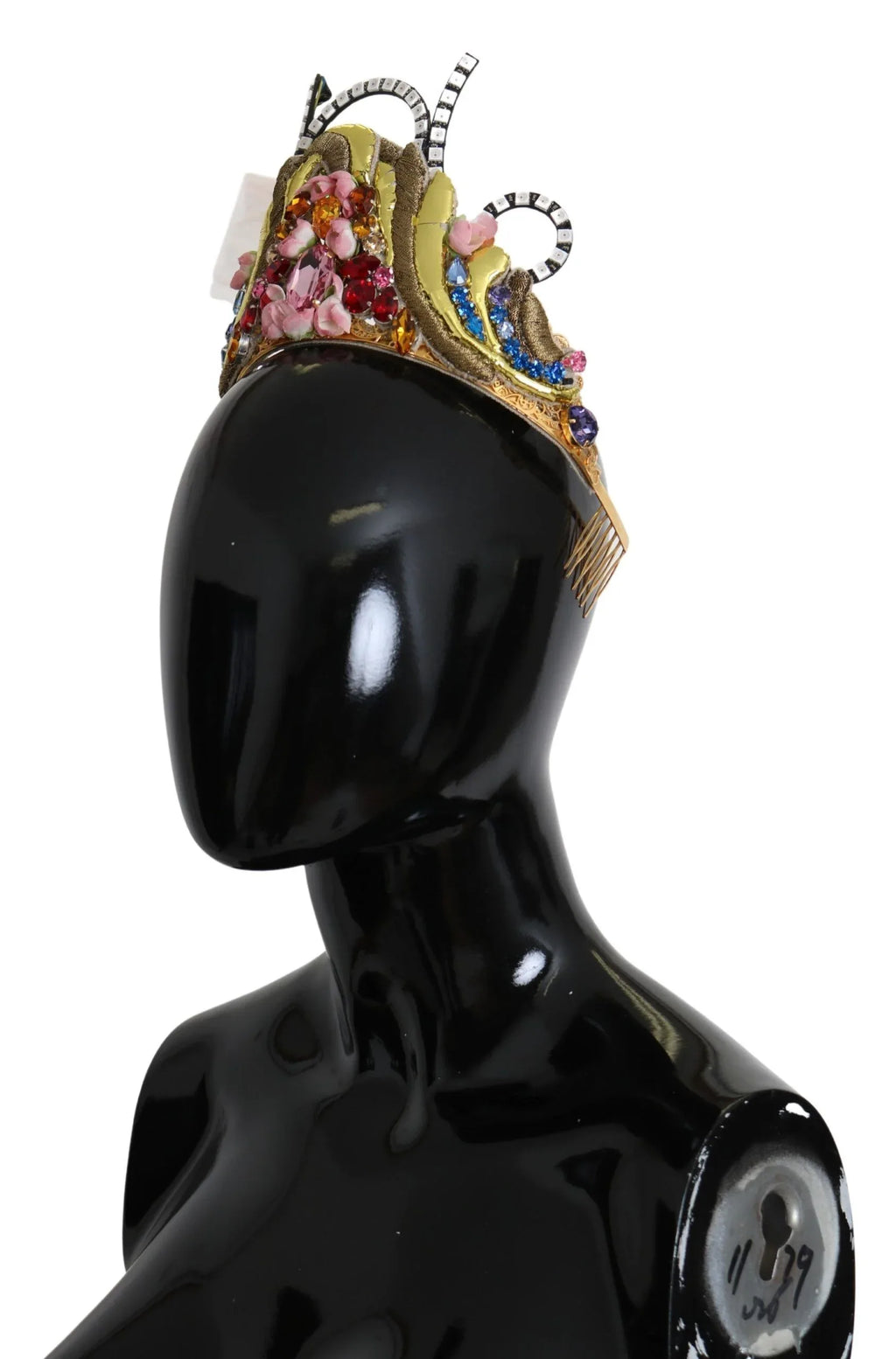 Dolce & Gabbana Gold Brass Floral Crystals LED Lights Crown Tiara Diadem - Zeiniez