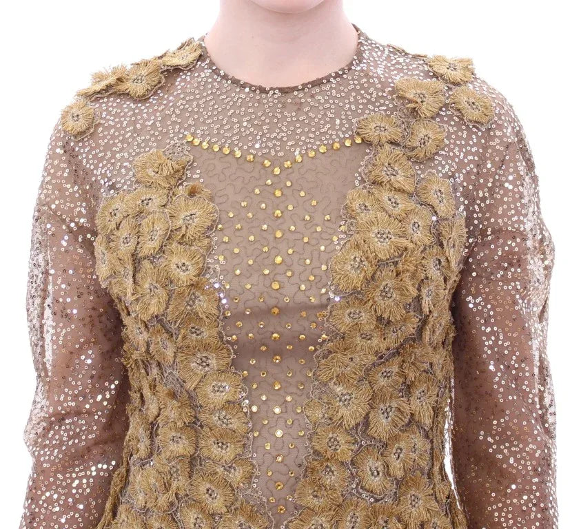 Lanre Da Silva Ajayi GOLD Long Lace Maxi Crystal Dress - Zeiniez