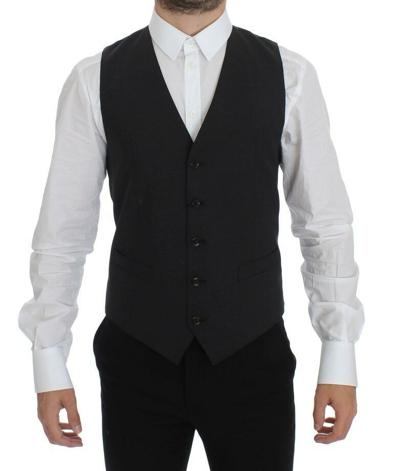 Dolce & Gabbana Gray Wool Stretch Dress Blazer Vest - Zeiniez