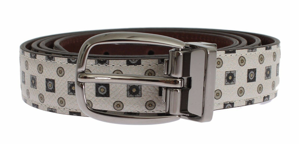 Dolce & Gabbana White Silk Bowtie Leather Men Belt Gift Box - Zeiniez